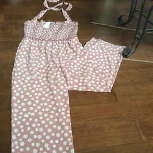 ♨️FLASH♨️HalterTop PolkaDot ElasticBodice Jumpsuit